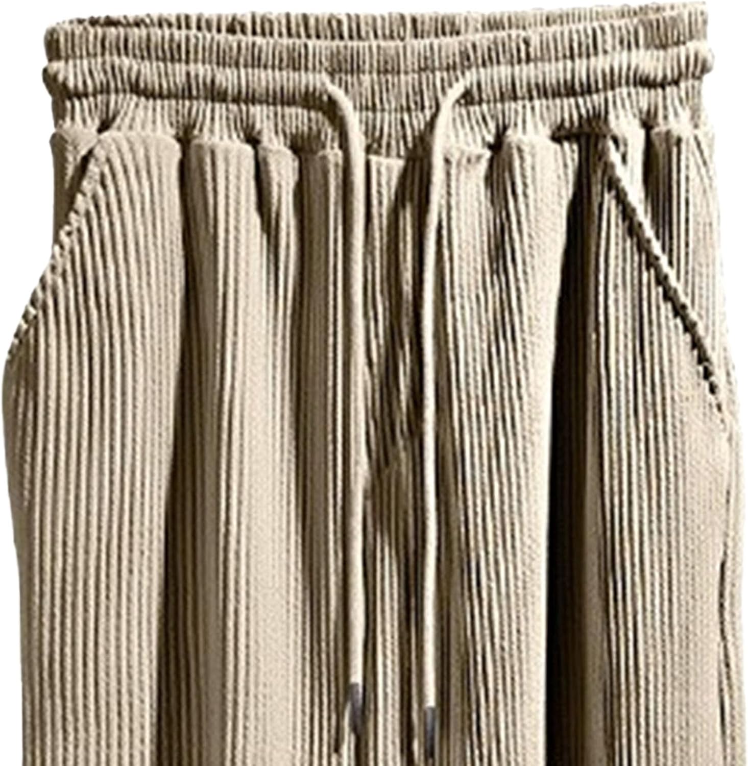 Men's Stylish Running Athletic Outdoor Pants Comfort Solid Spring Fall Pants Straight Drawstring Outdoor Trousers