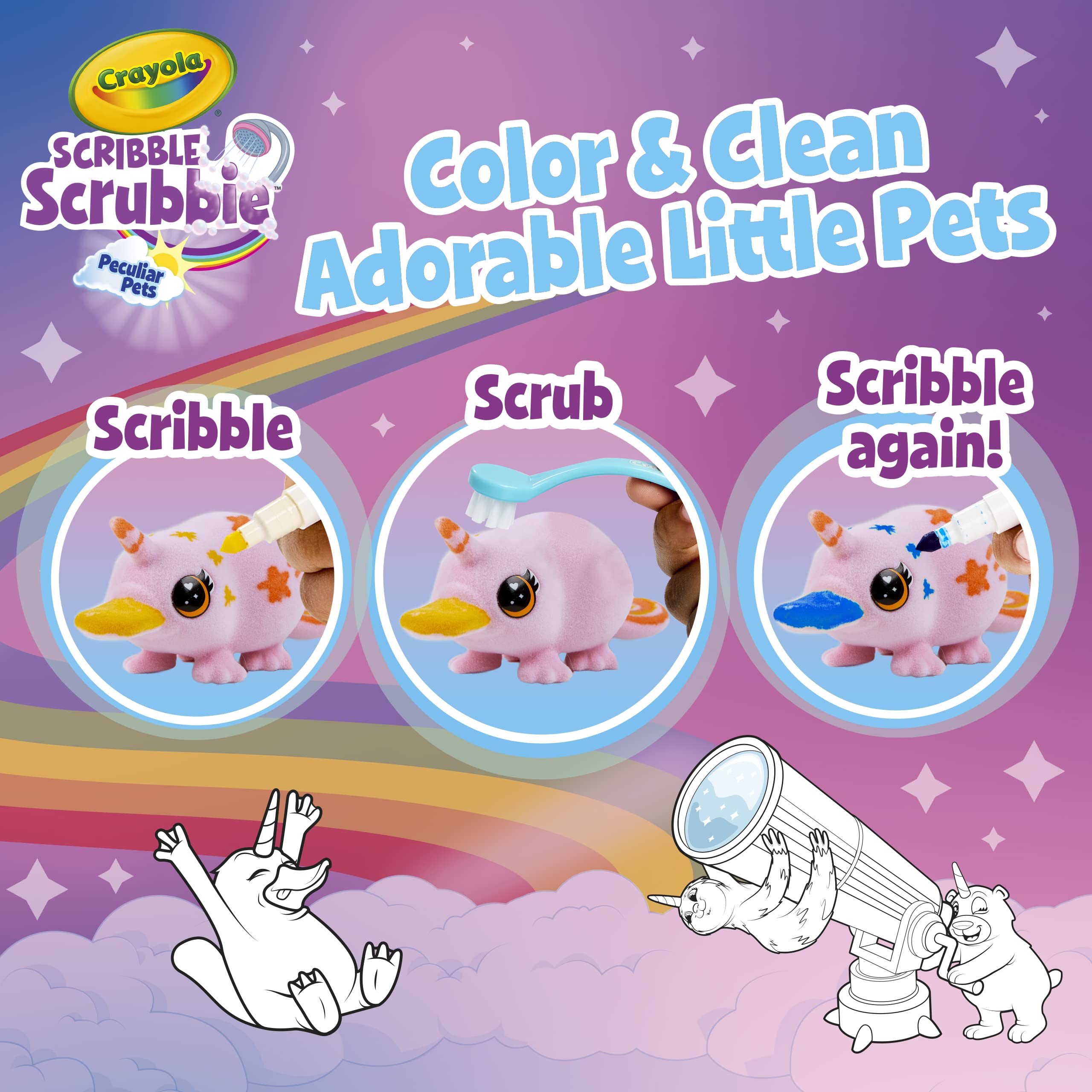 Amazon.com: Crayola Scribble Scrubbie Peculiar Pets Rainbow Tub