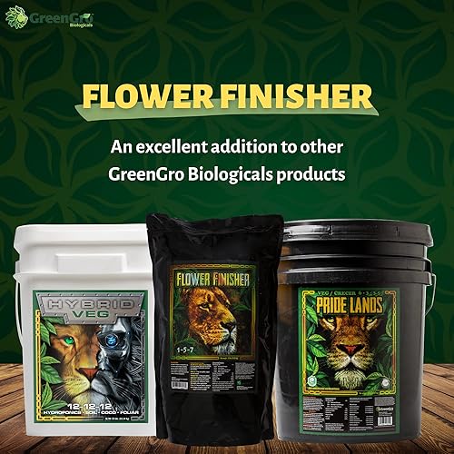 Miniatura 6 de GreenGro Flower Finisher - Fertilizante orgánico NPK y potenciador de floración grande para plantas en flor/nutrientes ideales para maximizar los