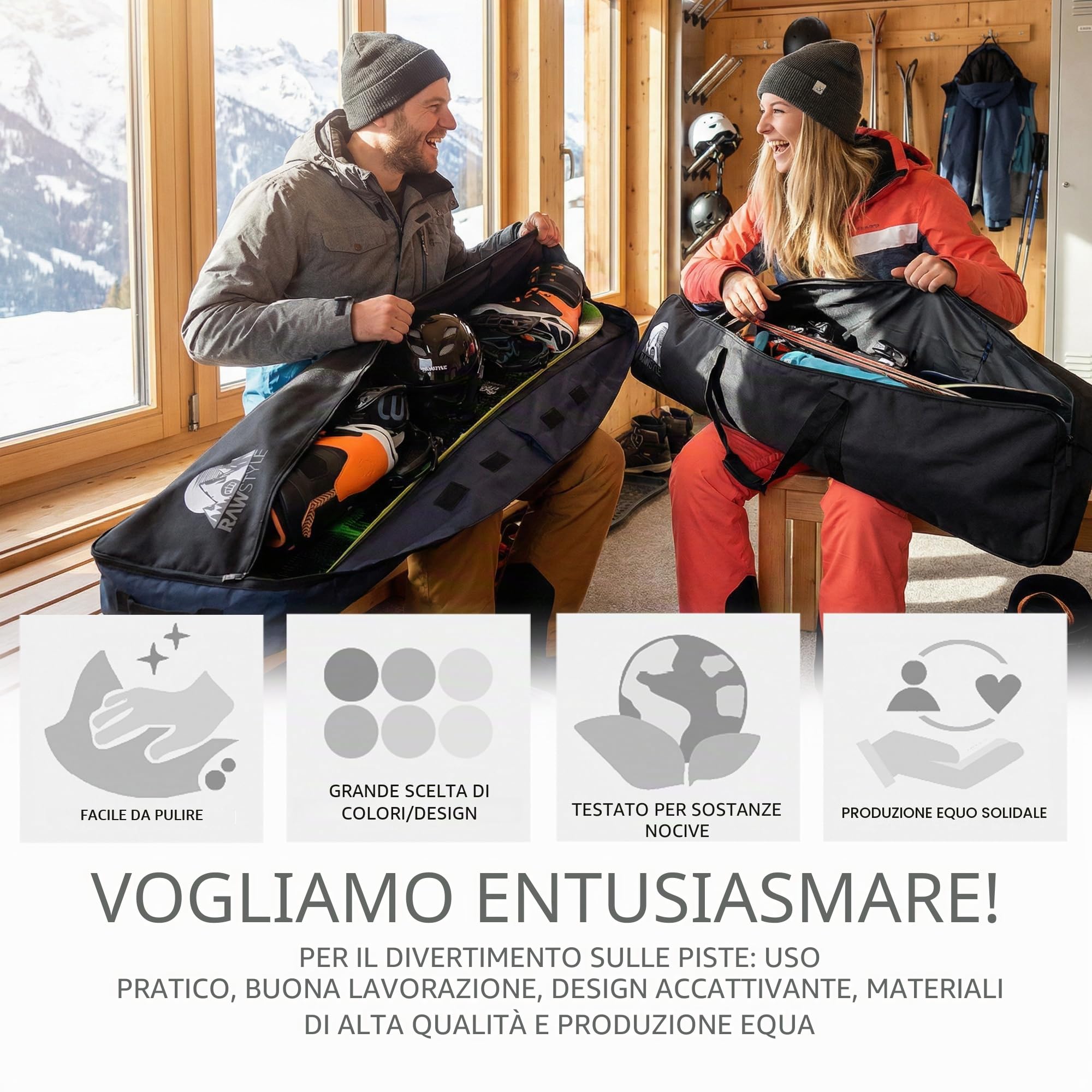 Rawstyle - Borsa per snowboard, 170 cm, XXL
