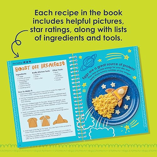 Miniatura 5 de MindWare Best You Krafty - Kit de desayuno de cocina real para niños de 7 años en adelante, incluye 13 recetas, herramientas aptas para niños y un