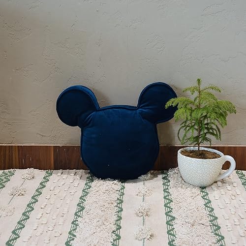 knilot Disney Mickey Mouse - Almohada decorativa en forma de almohada de felpa súper suave para niños, mide 17 pulgadas (producto oficial de Disney)