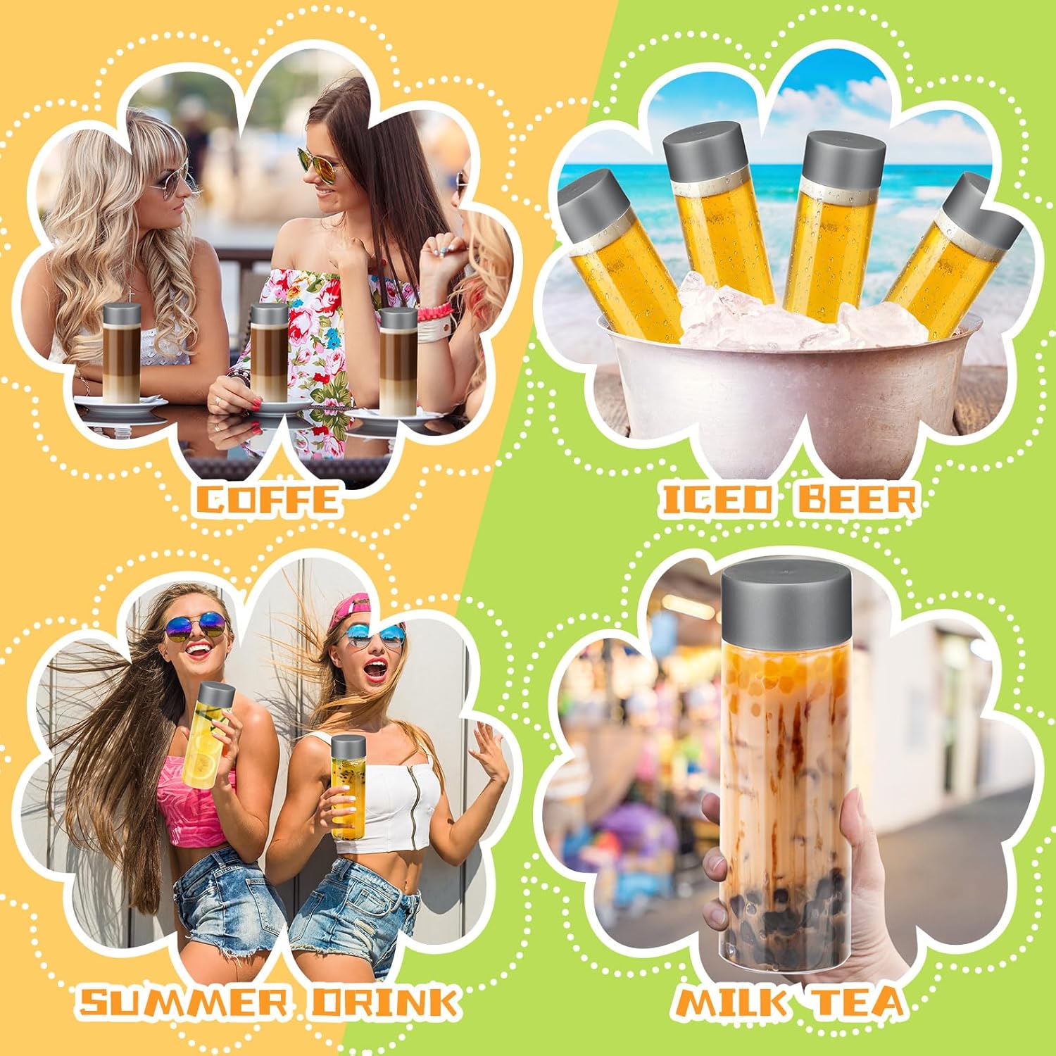 Hoolerry 16 Pcs Empty Plastic Sensory Bottles with Lids Reusable Clear Plastic Sensory Water Bottles for DIY Crafts Handmade Party Decoration(Grey,13.5 oz) - Image 6