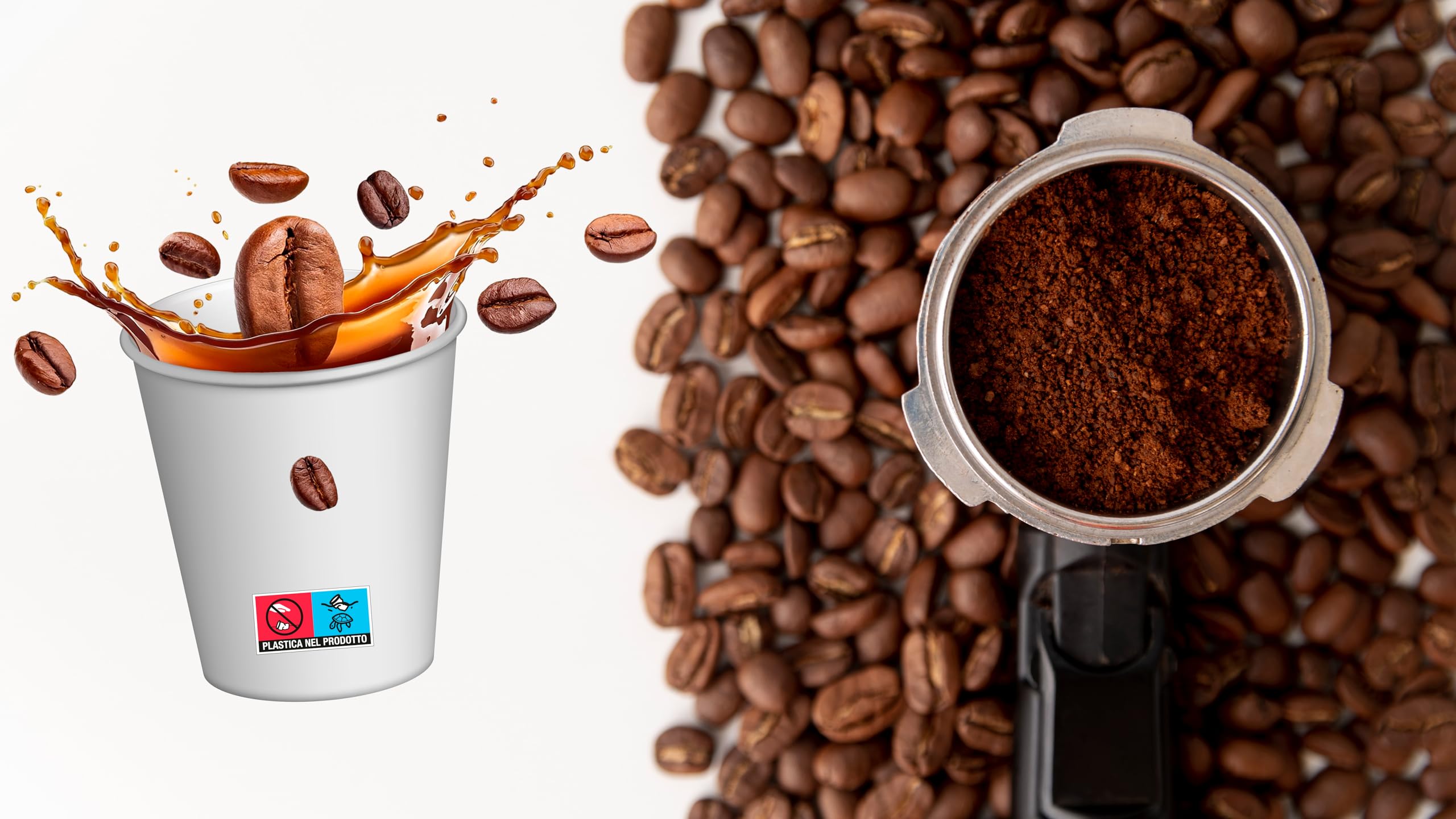 SWEEPING,2000 Bicchierini Caffè monouso,tazzine caffe in carta da 75ml - Modelli assortiti