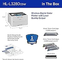 Vista 7 de Brother HL-L3280CDW Wireless Compact Digital Color Printer with Laser Quality Output, Duplex, Mobile Printing & Ethernet Includes 2 Month Refresh