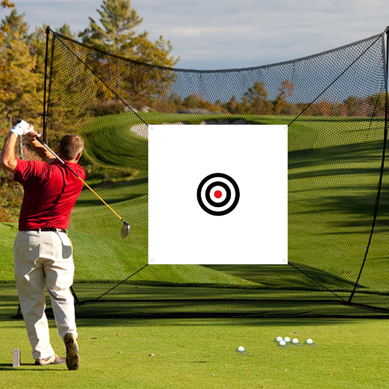 Golf Übungsnetz Balltraining Rückhaltevorrichtung | Multifunktionales Trainingszubehör Für Innen Außen Haus Garten Rasen