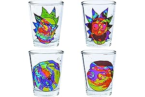Rick and Morty Colorful Faces 4-Pack Mini Glass Set