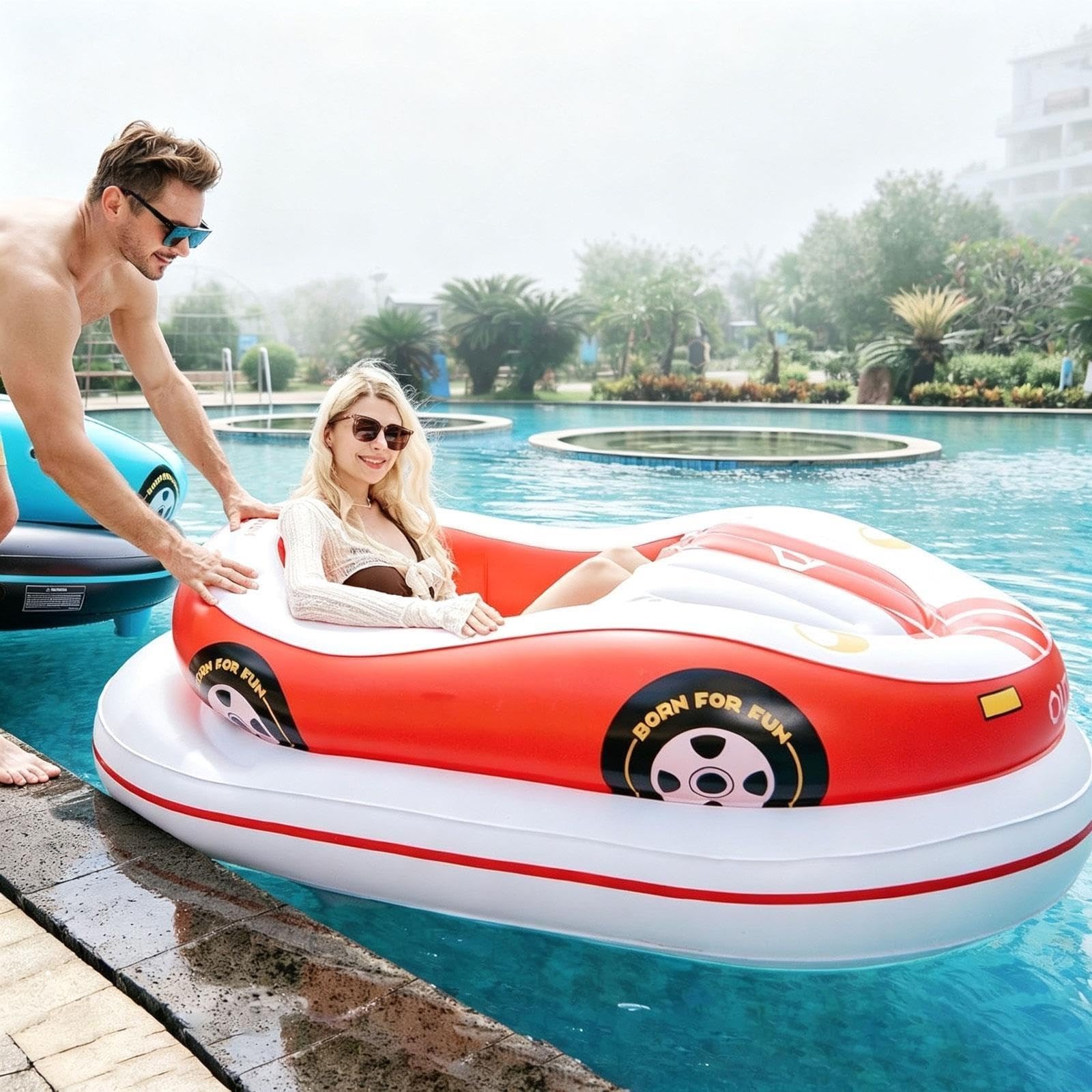 Bateau Pare-Chocs électrique Gonflable Rechargeable, Flotteur Piscine
