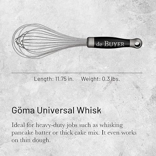 Miniatura 9 de de Buyer GOMA - Batidor universal de 10 pulgadas, ideal para cocinas comerciales y domésticas, diseñado para uso pesado y frecuente, agarre