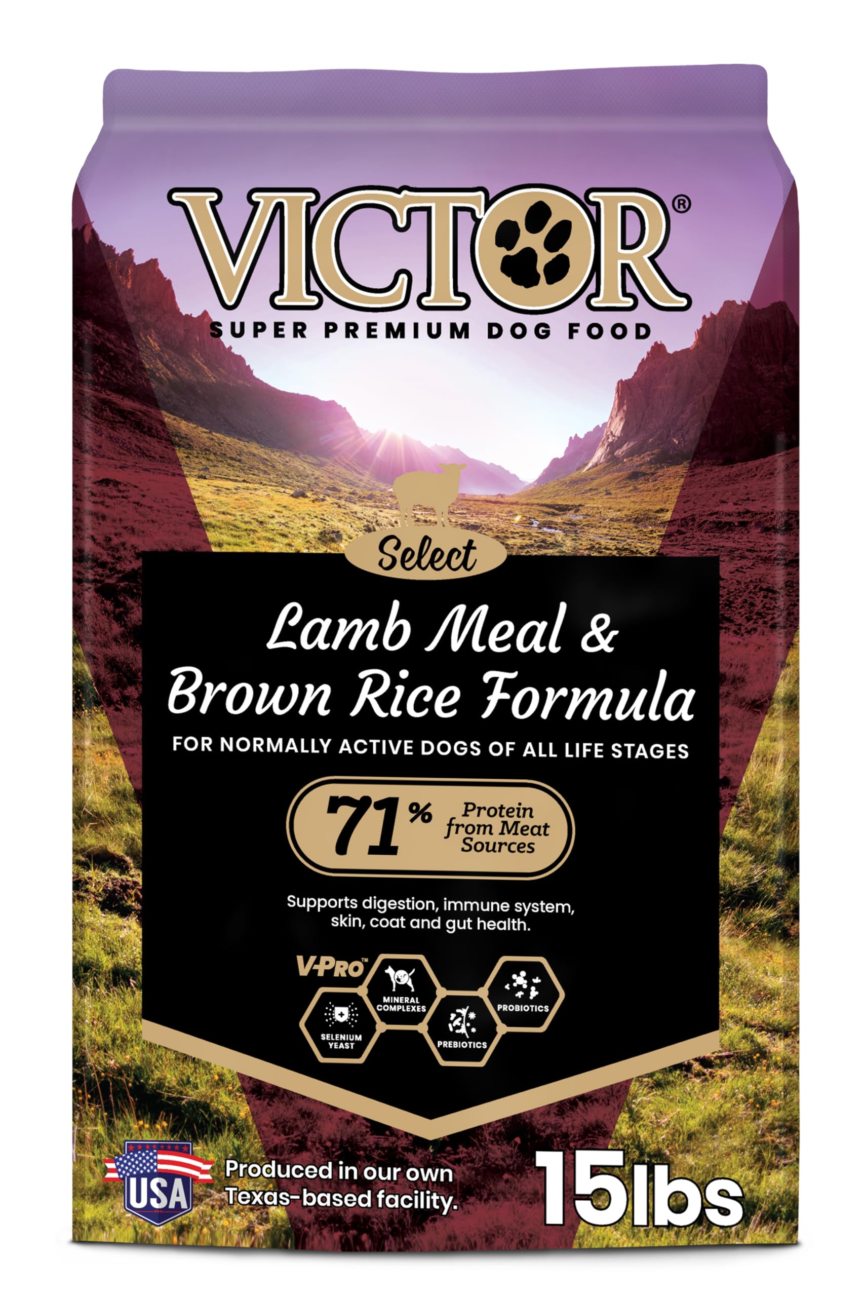 VICTOR Super Premium Dog Food – Lamb Meal & Brown Rice Formula - Gluten-Free Dry Dog Food for All Normally Active Dogs of All Life Stages – Ideal for