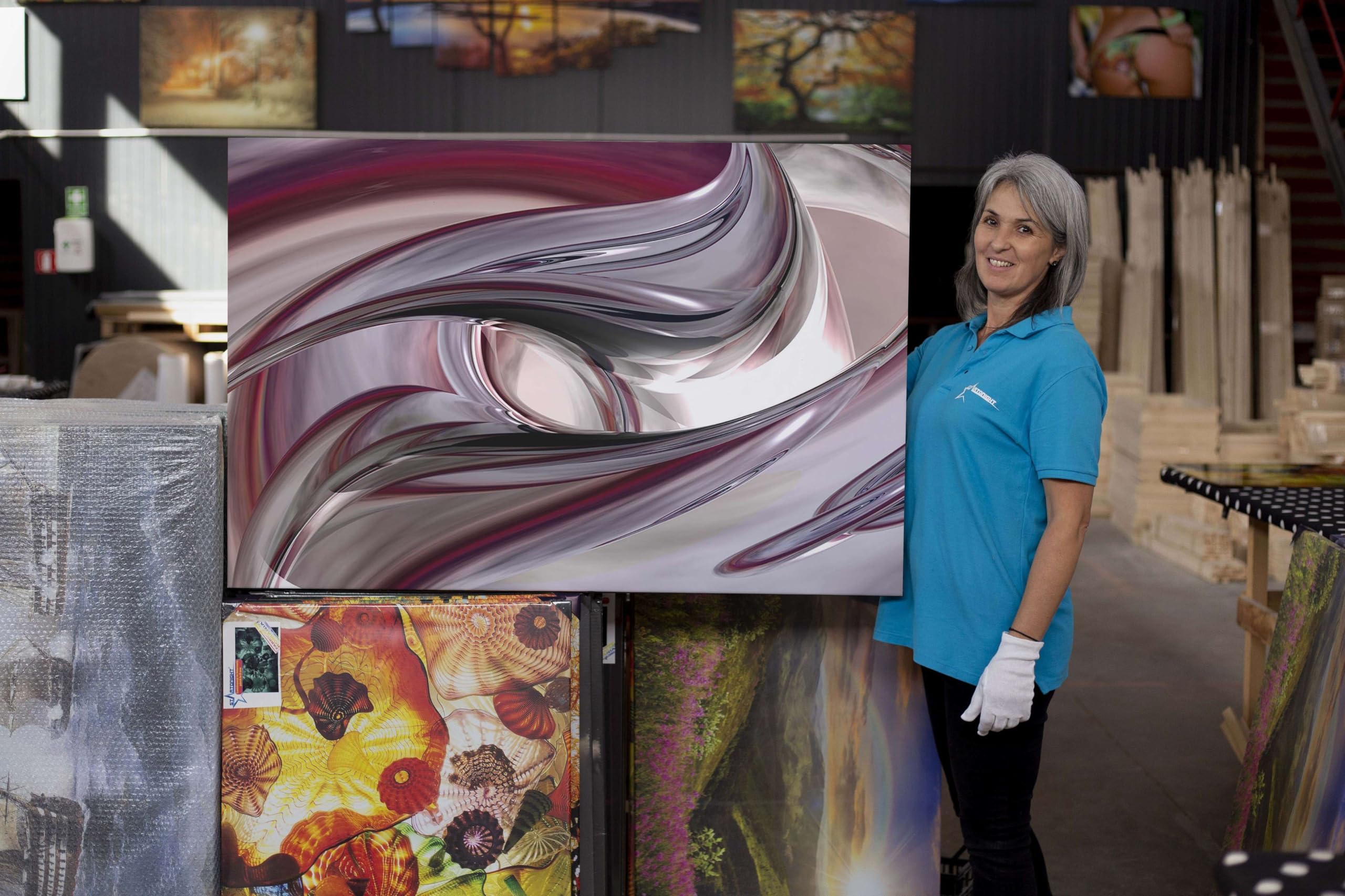 Startonight Cuadro Moderno en Lienzo Destino - Feng Shui, Pintura Abstracta Para Salon Decoración 80 x 120 cm Idea de Regalo Elegante - Efecto Día y Noche - Brilla en la Oscuridad Efecto Día y Noche