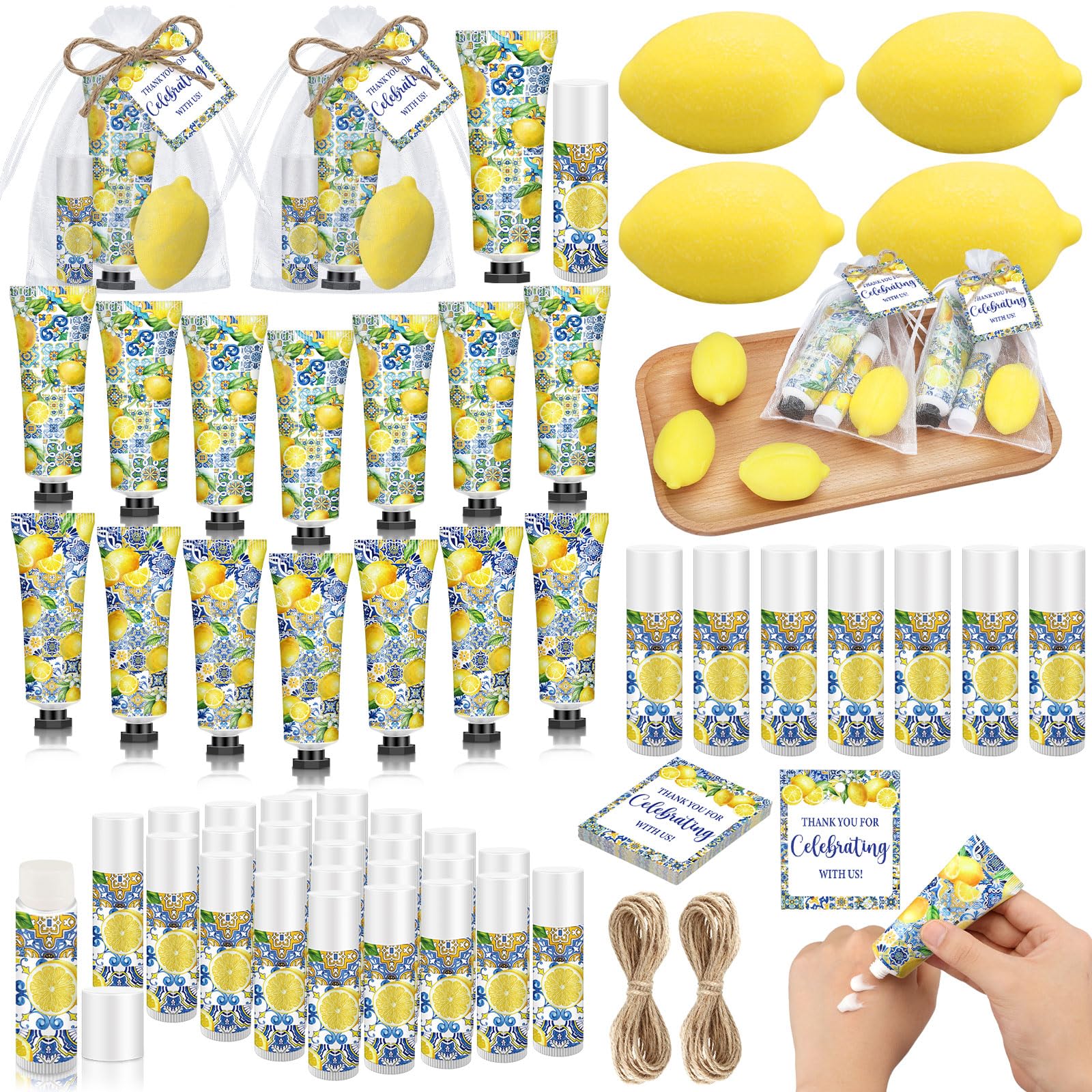 75 Pcs/25 Sets Lemon Baby Shower Favors, Italian Soap Return Gifts