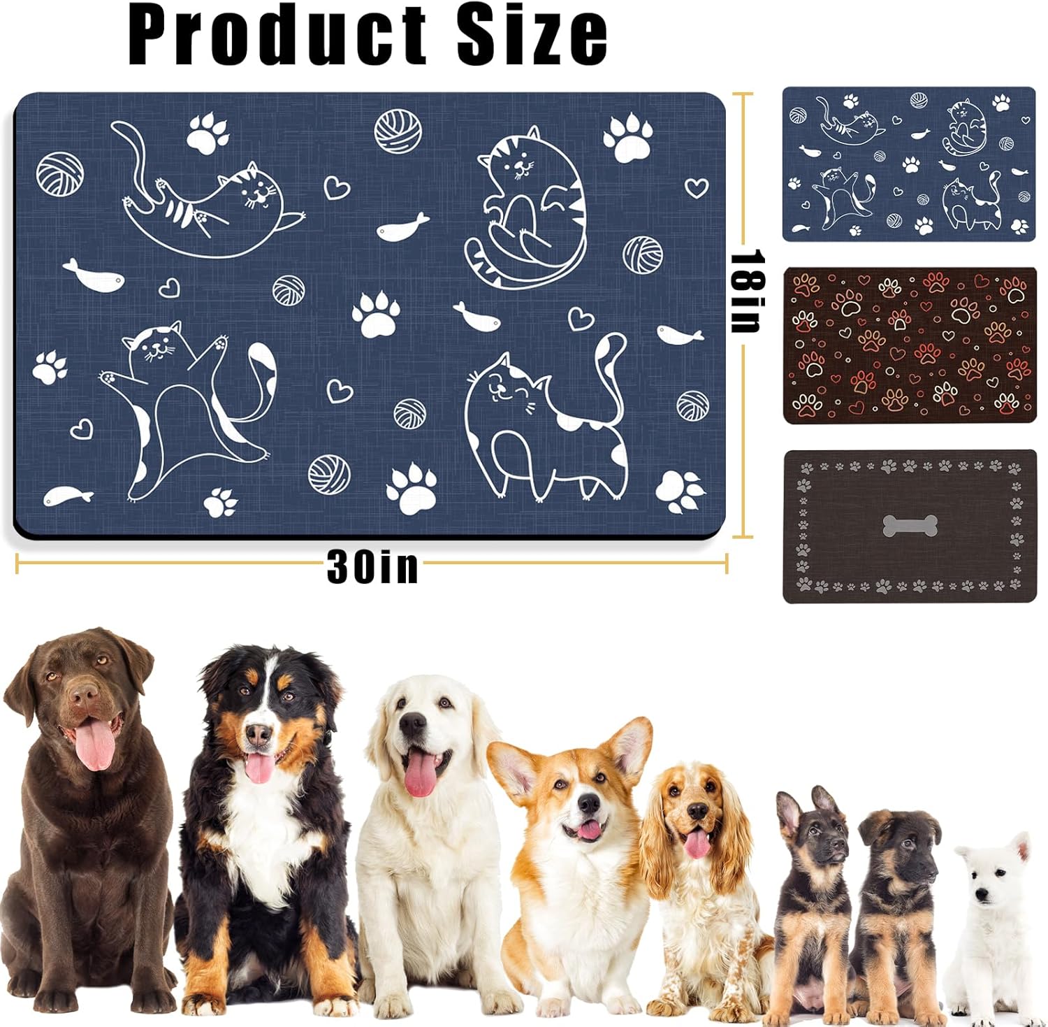 Pet Feeding Mat Absorbent Dog Food Mat No Stains Waterproof Dog Mat for Food and Water, Easy Clean Puppy Supplies Dog Accessories for Messy Drinkers(Blue-44x75 cm) 5 81 XnPIBm0L. AC SL1500