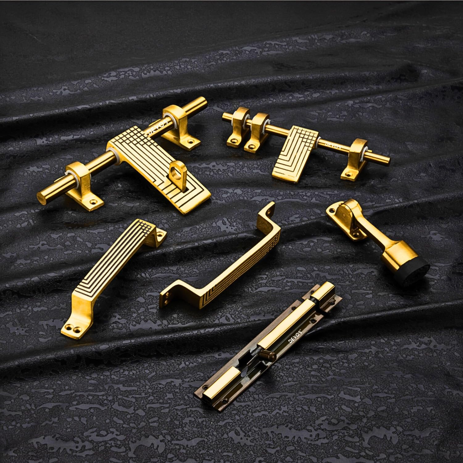 Devos Royal Zigzag Aluminium Single Door Fittings Set | Hardware