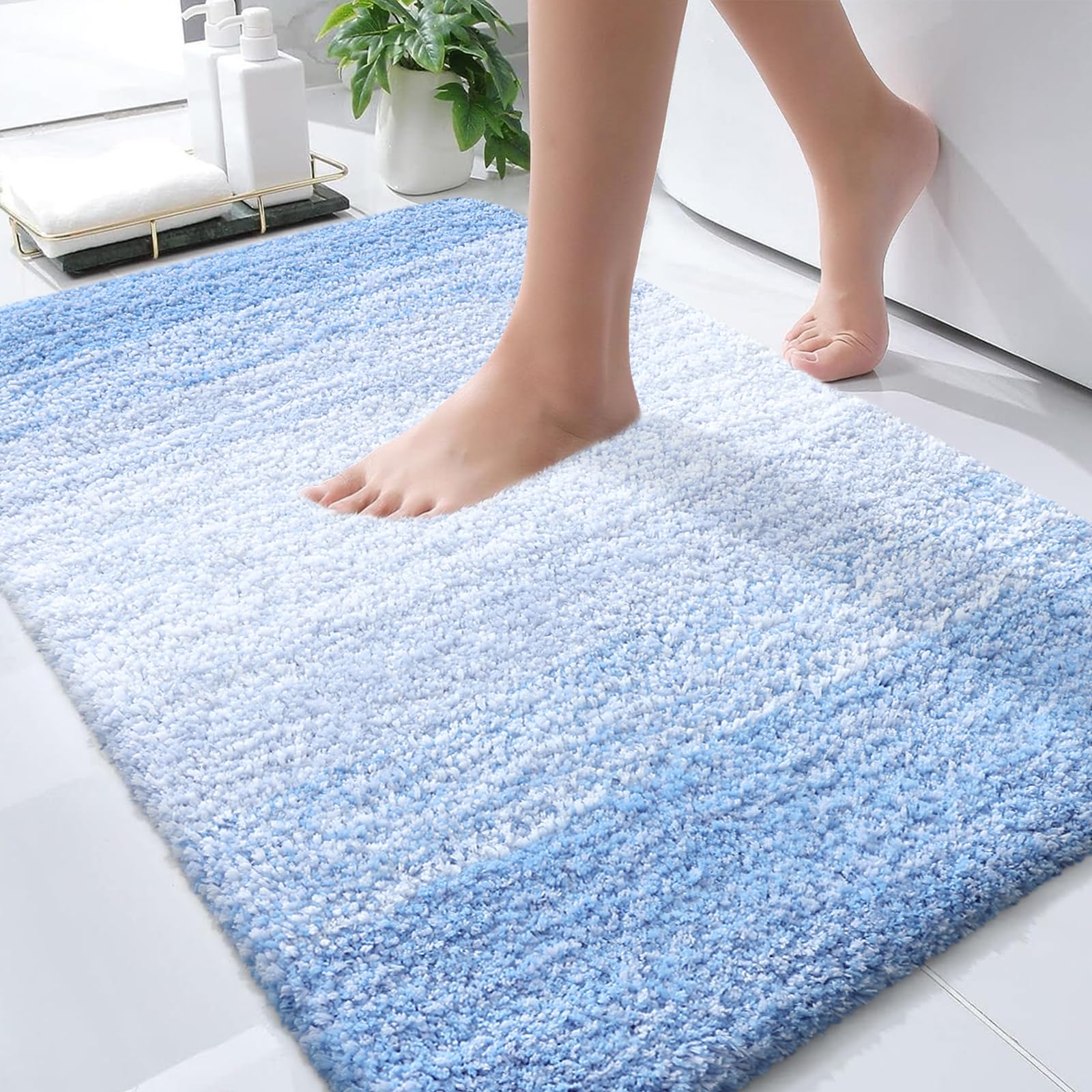 OLANLY Bathroom Rugs Mat 36x24, Extra Soft Absorbent Microfiber Bath Rugs