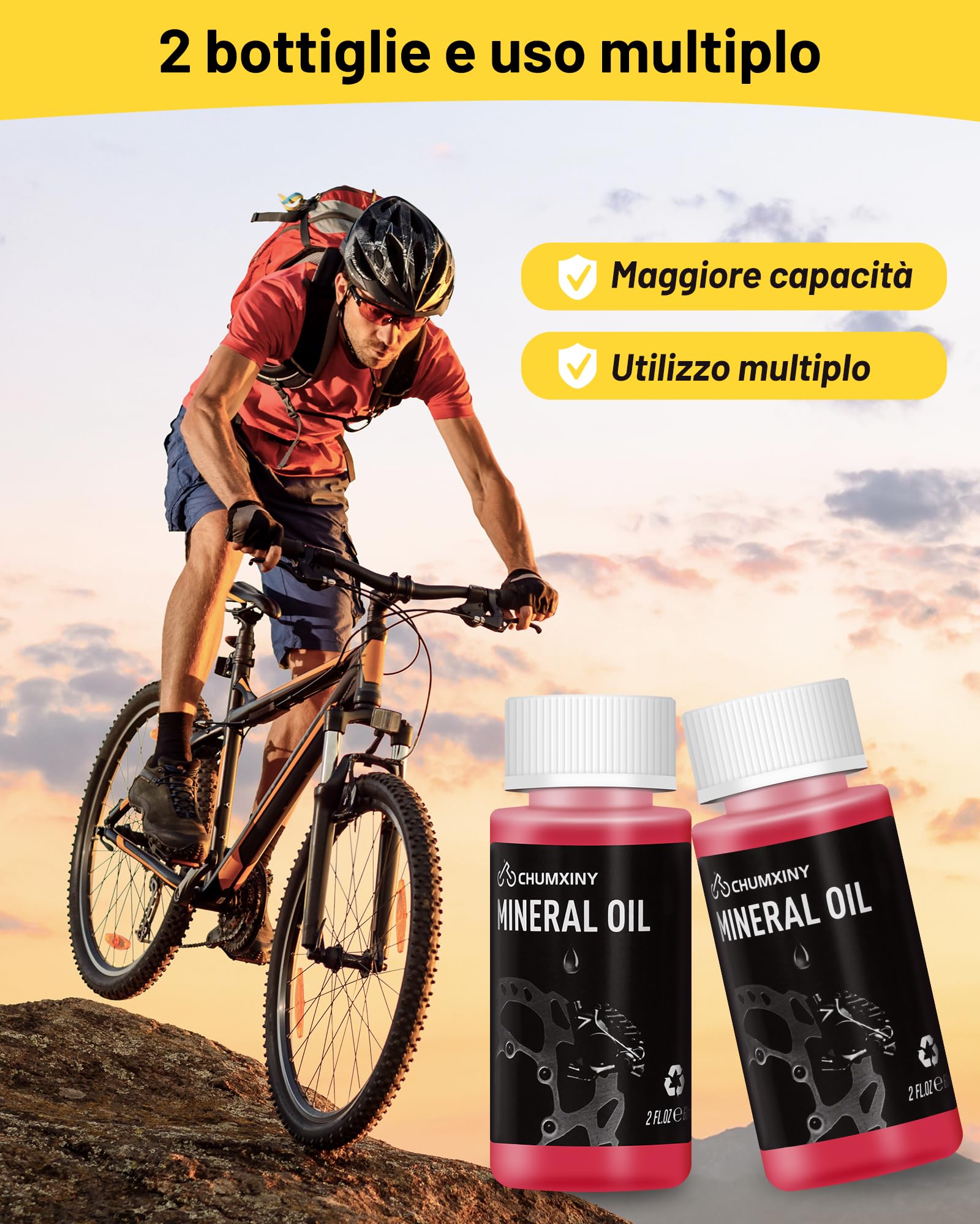 CHUMXINY Kit Spurgo Freni per Tektro-TRP Freni a Disco Idraulici di Serie, include 120 ml di liquido minerale per freni, imbuto trasparente e connettore in metallo.