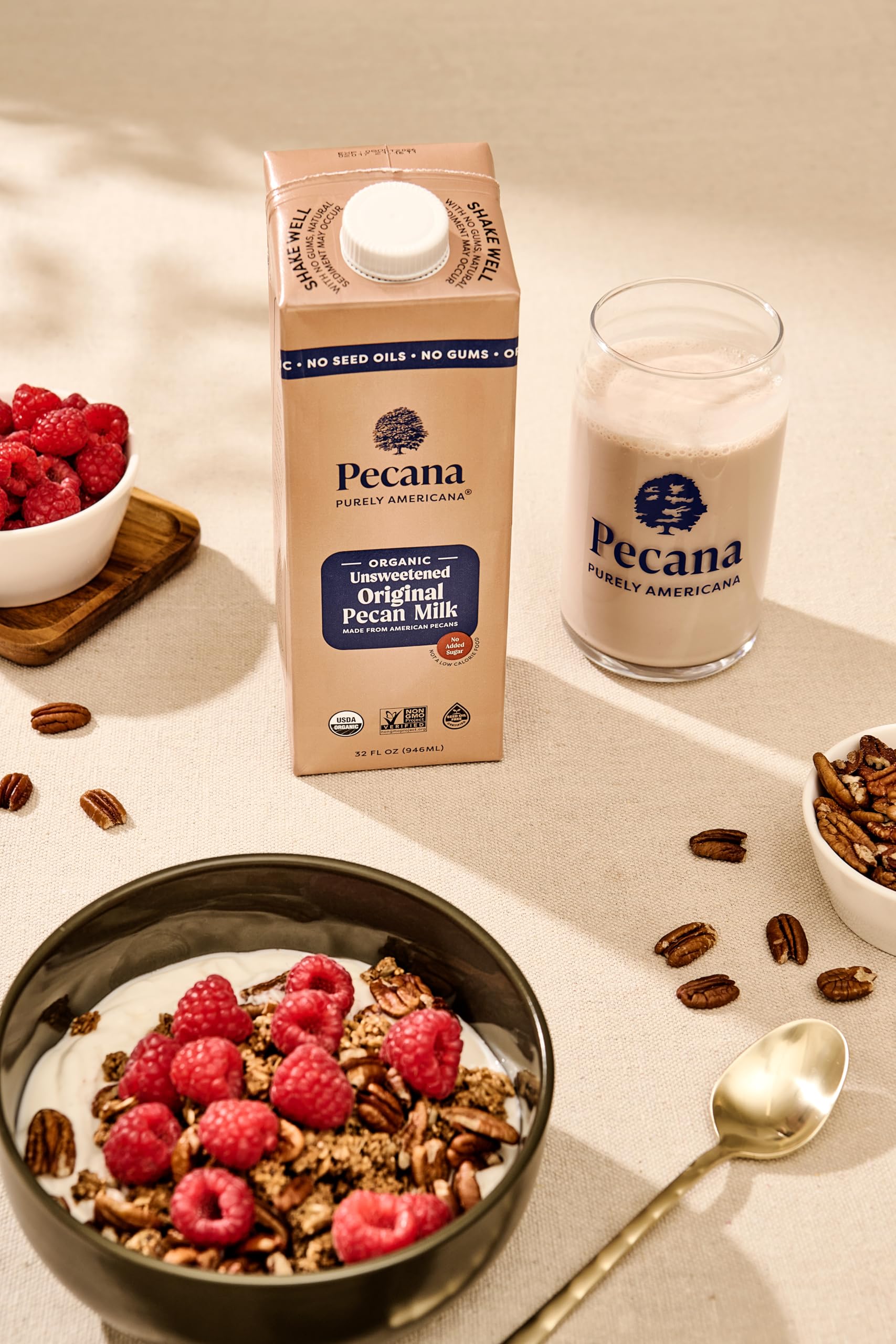 Amazon.com: Organic Original Unsweetened Pecan Milk 32 fl oz – Non