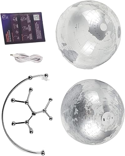 Miniatura 7 de Generic Lámpara de escritorio Silver Earth Globe con interruptor táctil, 9.8 in, luz blanca cálida