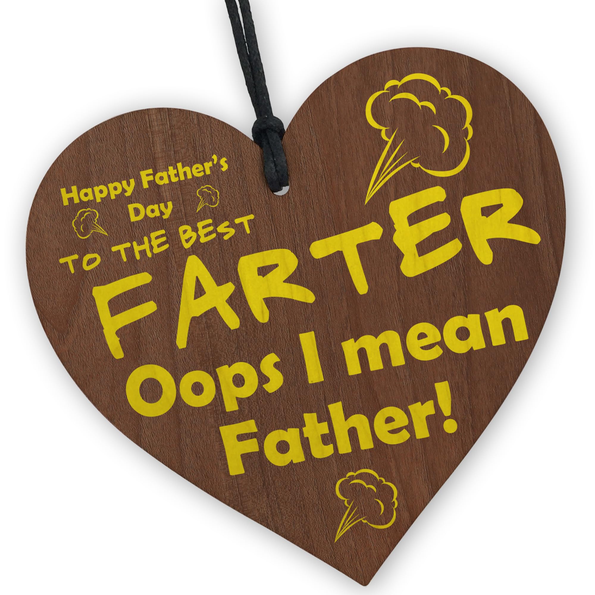Red Ocean Novelty Fathers Day Gift For Dad, Funny Dad Gift From Son Daughter, Wooden Hanging Heart Joke Gift For Dad, Happy Fathers Day Gift From Son Daughter, Father's Day Gifts For Him