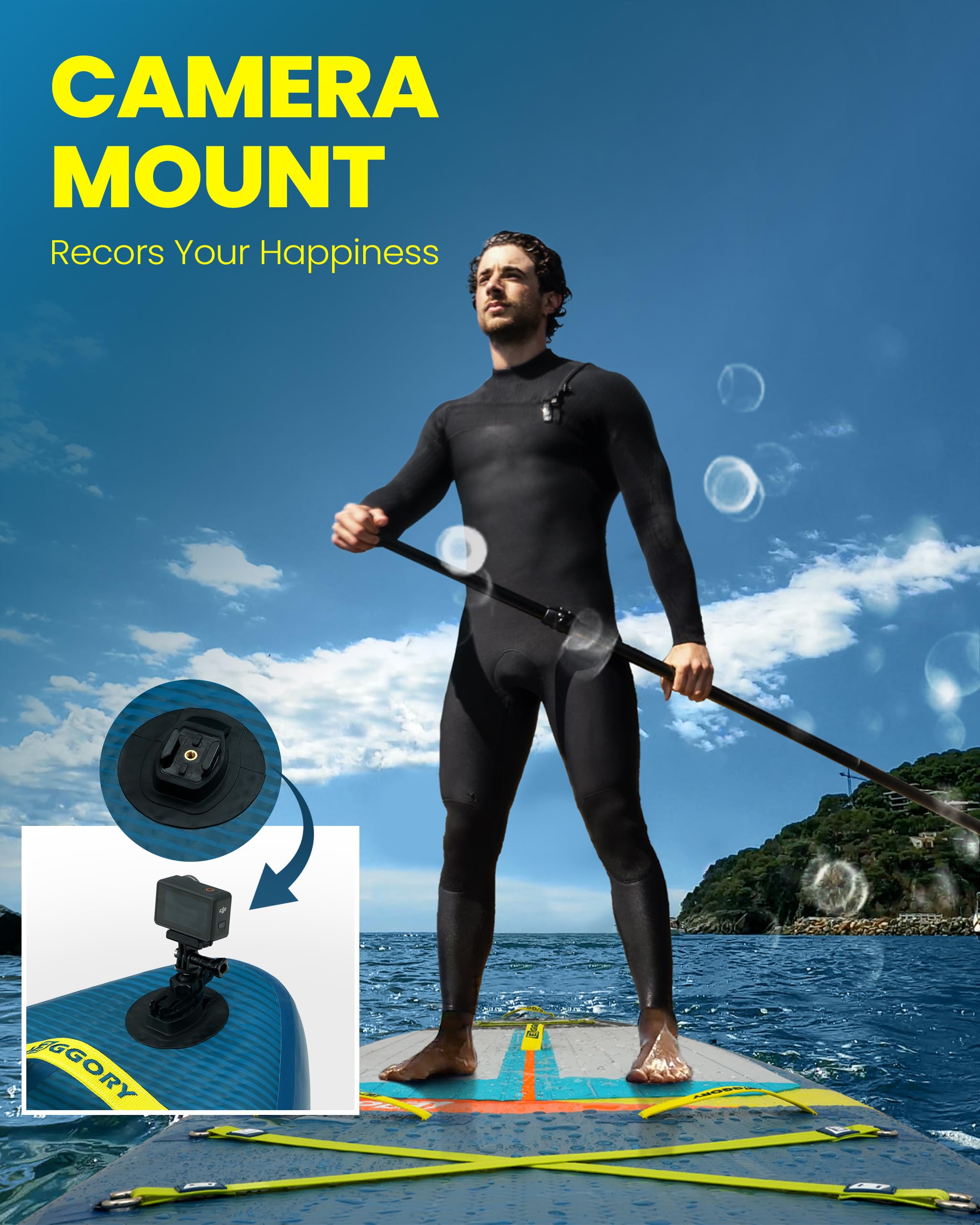 Tavola da surf gonfiabile SUP completa Paddleboard accessori pagaia regolabile, pompa, zaino da viaggio, guinzaglio, borsa impermeabile, tavola per adulti