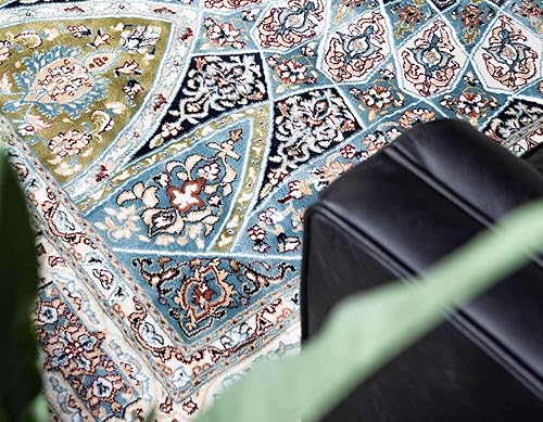 Miniatura 5 de Unique Loom Colección Narenj Adams - Alfombra de área (2 pies 7 pulgadas x 6 pies 1 pulgada, azulborgoña)