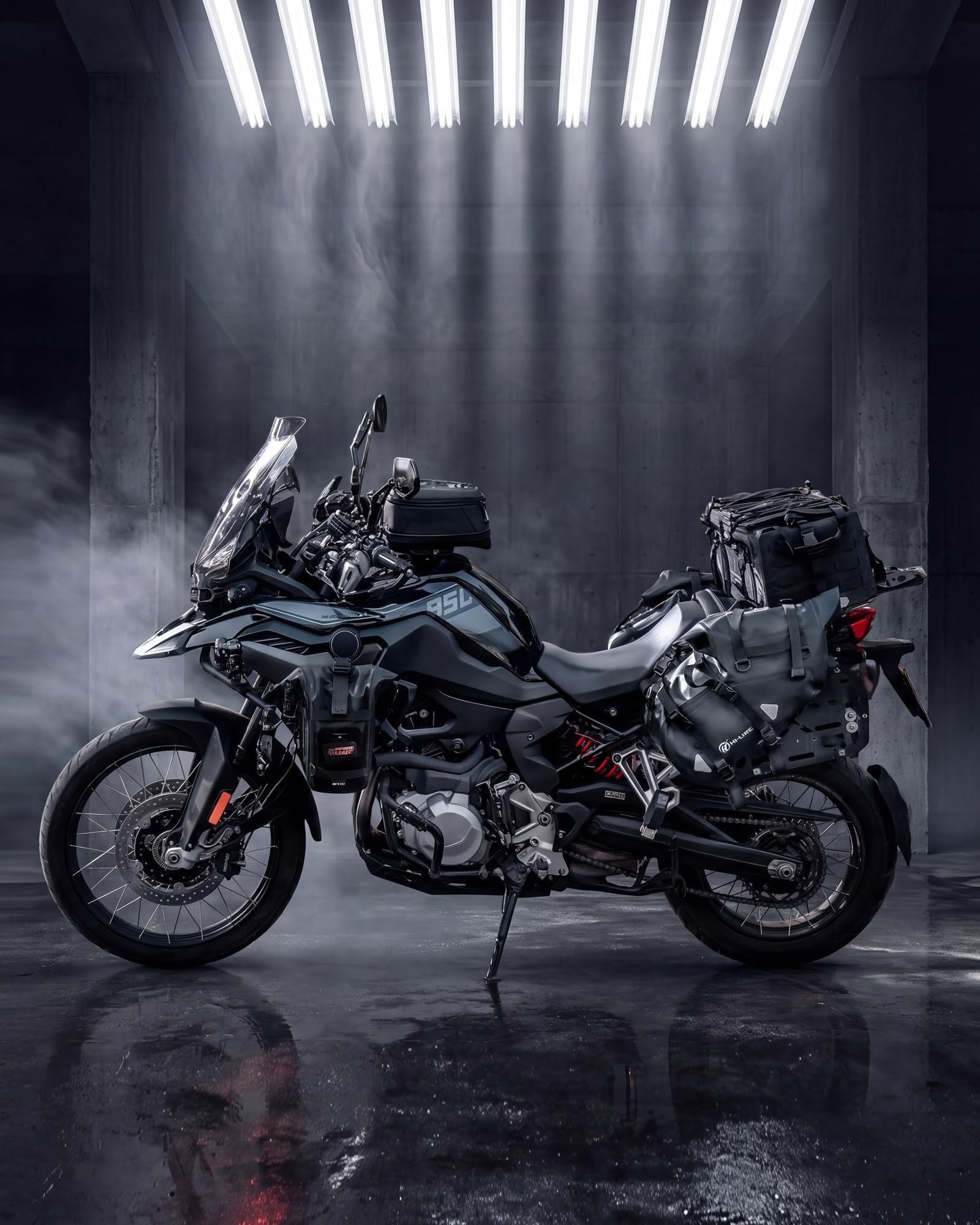 HI-LINE Sacoches de moto 28 L (14 L x 2) imperméables pour porte-bagages latéraux d'aventure