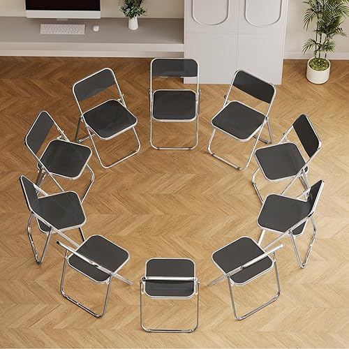 Miniatura 15 de Paquete de 8 sillas plegables de plástico blanco – Iniciador de eventos apilables para iglesia, aula, salón comunitario (capacidad de 250 libras)