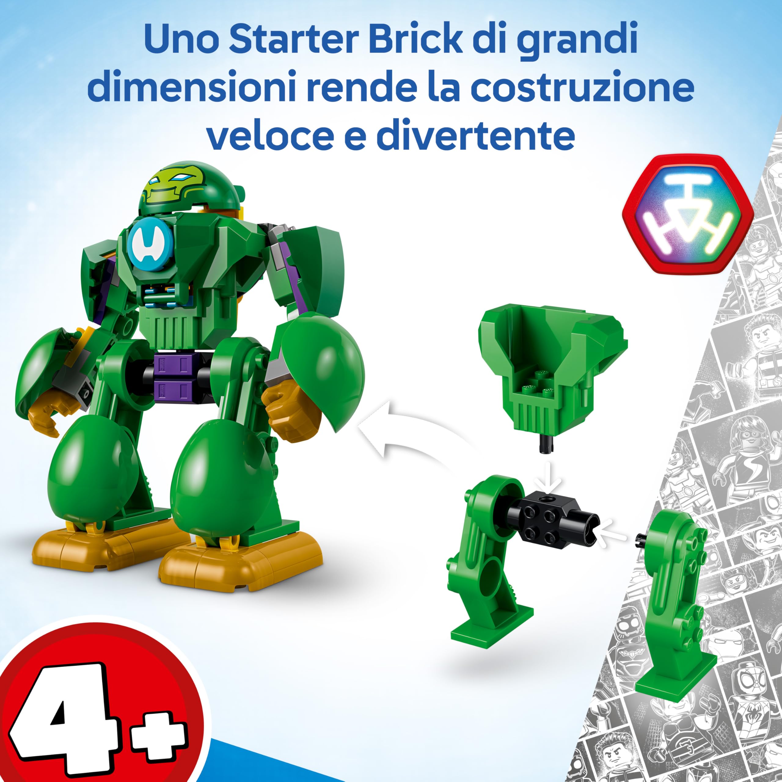 LEGO | Marvel Loki vs. Team Iron Man - Giocattolo da Supereroi con Auto, Aereo, Action Figure Mech e 4 Minifigure - Regalo Bambini da 4 Anni Fan dello Show Iron Man e i Suoi Fantastici Amici - 11211