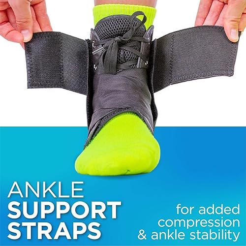 Miniatura 5 de BraceAbility Tobillera deportiva  La mejor figura 8 con cordones, tratamiento de esguince, enrollado o torcido, soporte activo estabilizador, férula