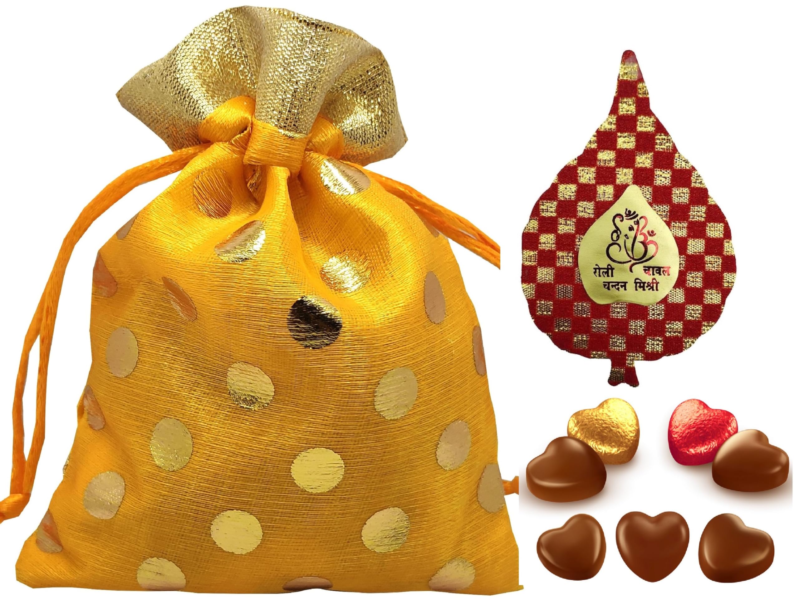 Popfusion Bhai Dooj Gift Heart Shaped Premium Chocolate Potli Roli Chawal Chandan Mishri in a special pack 120g (B0CKFJ3GG3) Amazon Price History, Amazon Price Tracker
