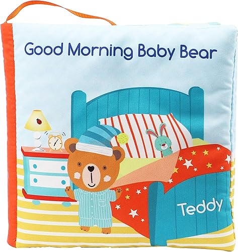 Miniatura 8 de bebe mondo Oso de peluche para bebé, libros arrugados de tela para bebés, juguetes suaves de 0 a 6 a 12 meses, juguete de espejo para el tiempo boca