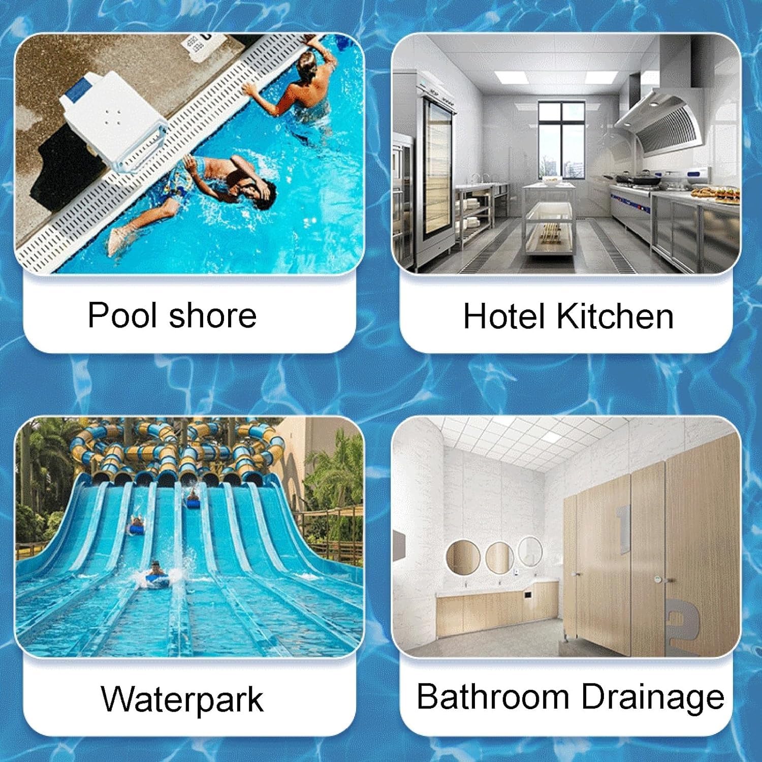 Griglie di drenaggio per Piscina, Griglie di drenaggio per Piscina Beige, Larghezza 18-40 cm, griglia di Scarico in plastica ABS, Copertura per griglia di Troppo Pieno, Confezione da 1/2/4/6