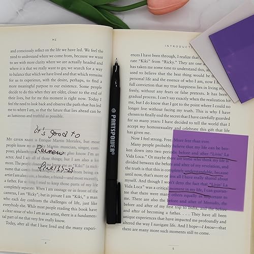 Miniatura 7 de 200 hojas de notas adhesivas transparentes, notas adhesivas transparentes de 3 x 3 pulgadas, para leer notas de escritura, marcadores de libros,