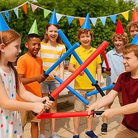 Liberty Imports 29-Inch Pool Noodles Foam Saber Toy Light Swords - Kids Bulk Party Favors - Ideal for Pools, Backyard, Summer Outdoors Play (6 Pack)