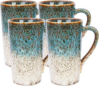 20 oz Ceramic Coffee Mugs, Large Tall Coffee Mug with Handle Set of 4