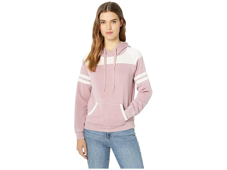 

Pink Rose Raglan Long Sleeve Hoodie w/ Pocket (Pink Combo) Women's Sweatshirt