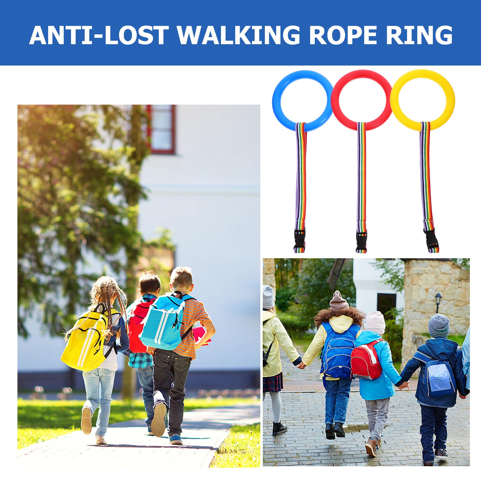 TOYANDONA Toddler Walking Safety Rope with Handles 3-Pack Preschool Anti-Lost Leash for Daycare Outdoor Walks and Group Activities - Image 4