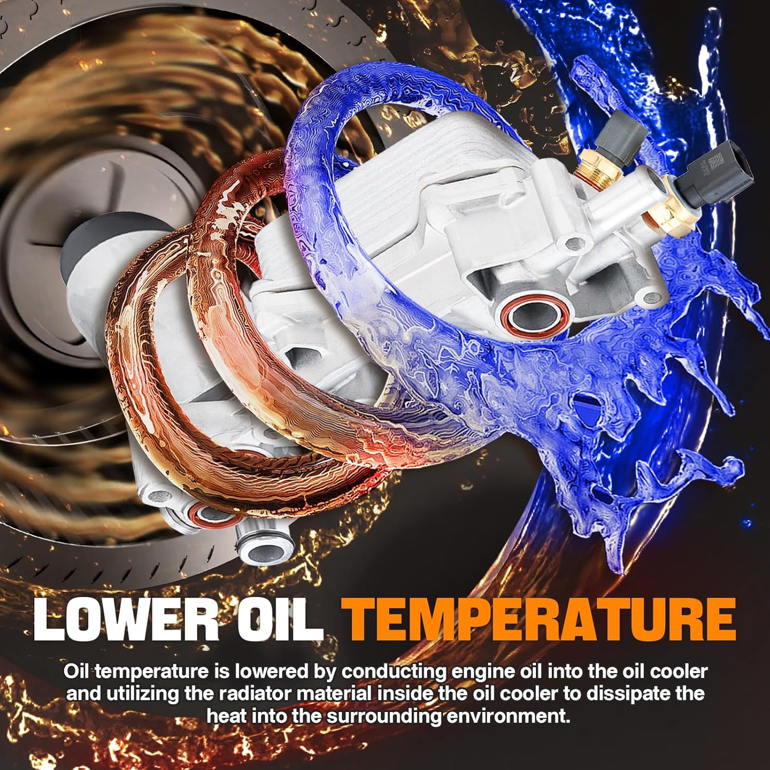 WEILEITE 68310865AB 3.6 Engine Oil Cooler Filter Housing Adapter Compatible With Dodge Journey Charger Challenger Caravan Ram ProMaster Jeep Wrangler Grand Cherokee Chrysler 200 300 2017 2018