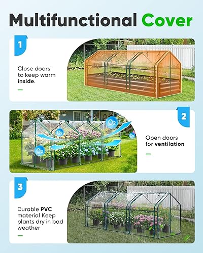 Vista 18 de Quictent Invernadero portátil de 95 pulgadas de ancho x 36 pulgadas de profundidad x 36 pulgadas de alto, 2 ventanas de malla y gran puerta de Verde