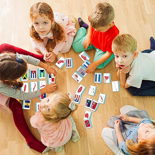 Miniatura 7 de 244 tarjetas didácticas de banderas de países del mundo, continente, capitales, población, bandera de país, geografía, juego de tarjetas educativas,