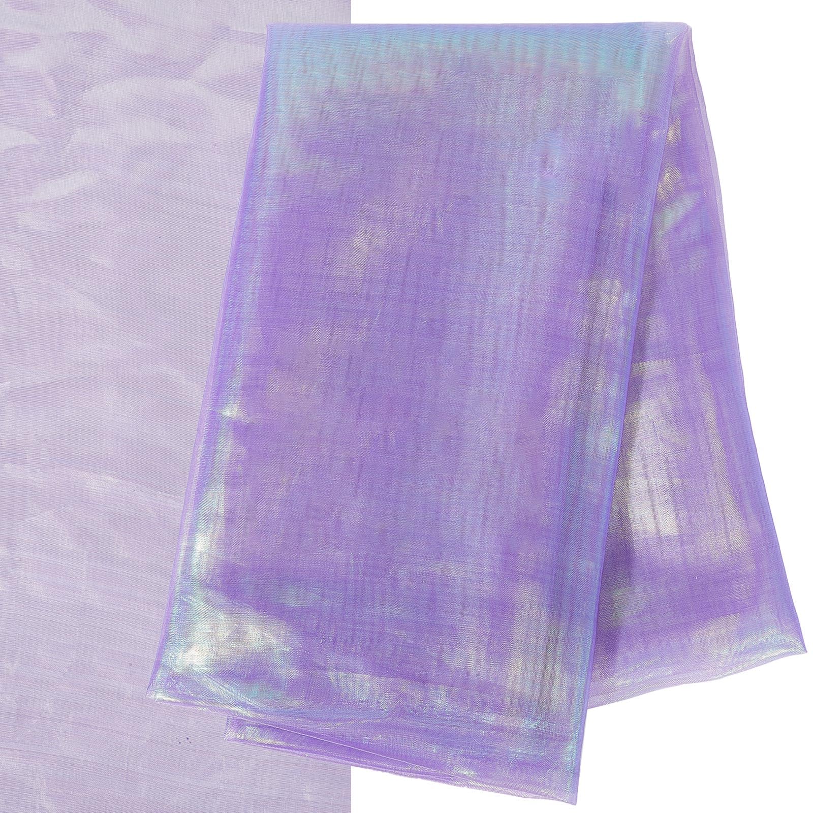 GORGECRAFT Tissu de Gaze Holographique Irisé de 3m*1,5m Magicrainbow Laser Gradient Organza Dentelle Tissu Laser Satiné pour Costume de Scène Rideau de Mariage Fond de Photo Décoration D'Intérieur
