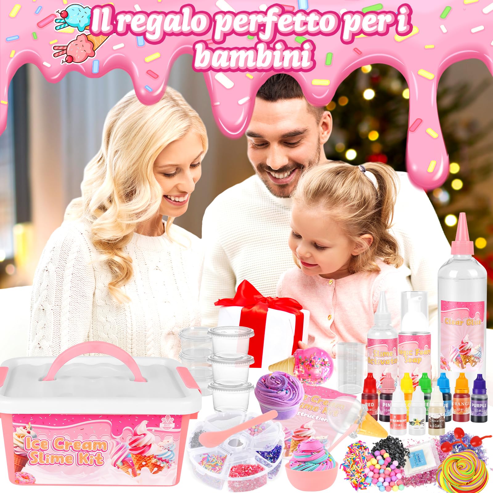 Herefun KitSlime Fai Da Te per Bambini, Fabbrica Slime Bambina, Kit Fluffy