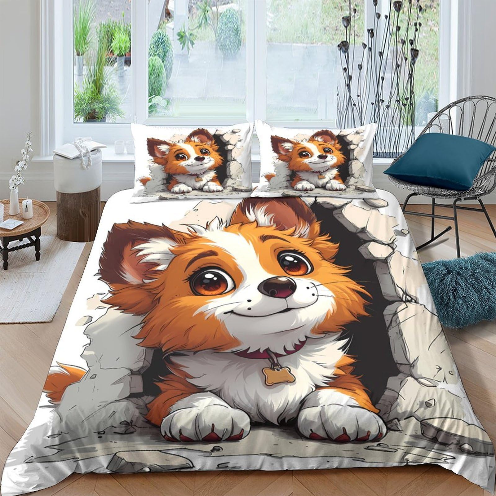 Ctjqhvkz Style-10 3D Printed Cartoon Fox Fitted Sheet Microfiber Soft Anti-Slip Animal Bed Cover For Bedroom Dorm Mattress Decor Single（135X200cm）