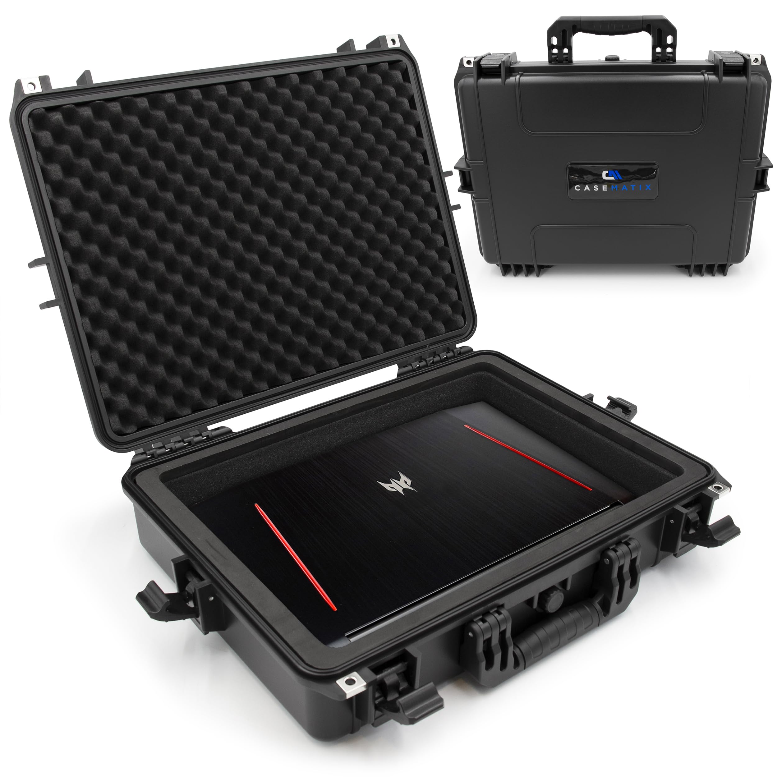 CASEMATIX Elite Gaming Laptop Case Ultimate Protection for Traveling with 15.6" - 17.2" Gaming Computers and Accessories for Alienware, Asus, Razer, Lenovo, MSI, Acer, Keyboards, Mice