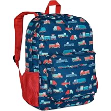 Wildkin Kids 16 Inch Elementary School Backpack for Boys Durable Padded Bag with Adjustable Straps for School, Travel & Everyday Use, Multiple Pockets, Ages 613 Transportation