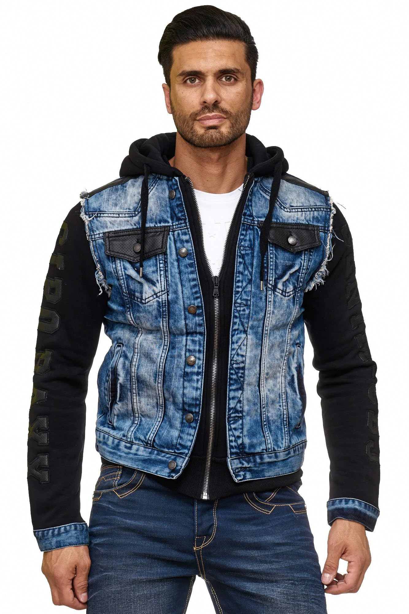 Cipo & Baxx Herren Jacke – Kapuzenjacke für Übergangszeit & Freizeit | Casual Streetwear