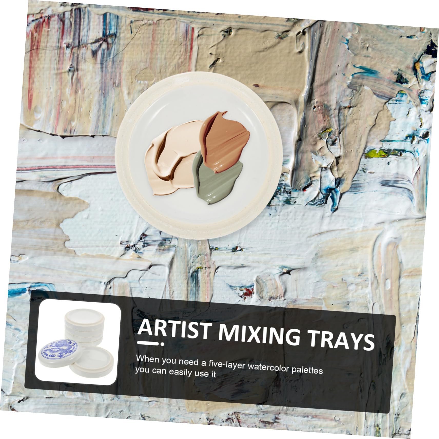 Keramik Stapelbar Mehrzweck Mischschalen für DIY Künstler Pigment Tabletts für Aquarellmalerei Tragbar und Praktisch