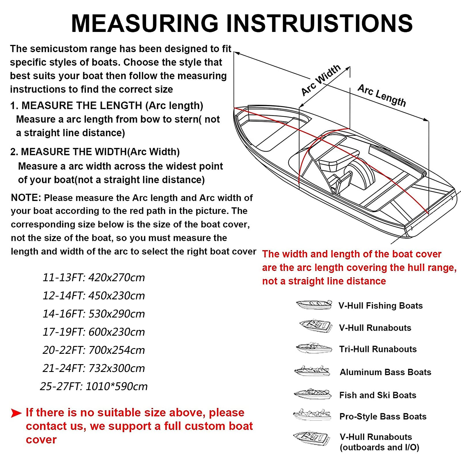 Coperture per Barche Telo Copribarca 210D Impermeabile Resistente ai Raggi UV per Esterni, Adatto per V-Hull Tri-Scafo, Barca da Sci da Pesca Copertura per Barche,12to14ft