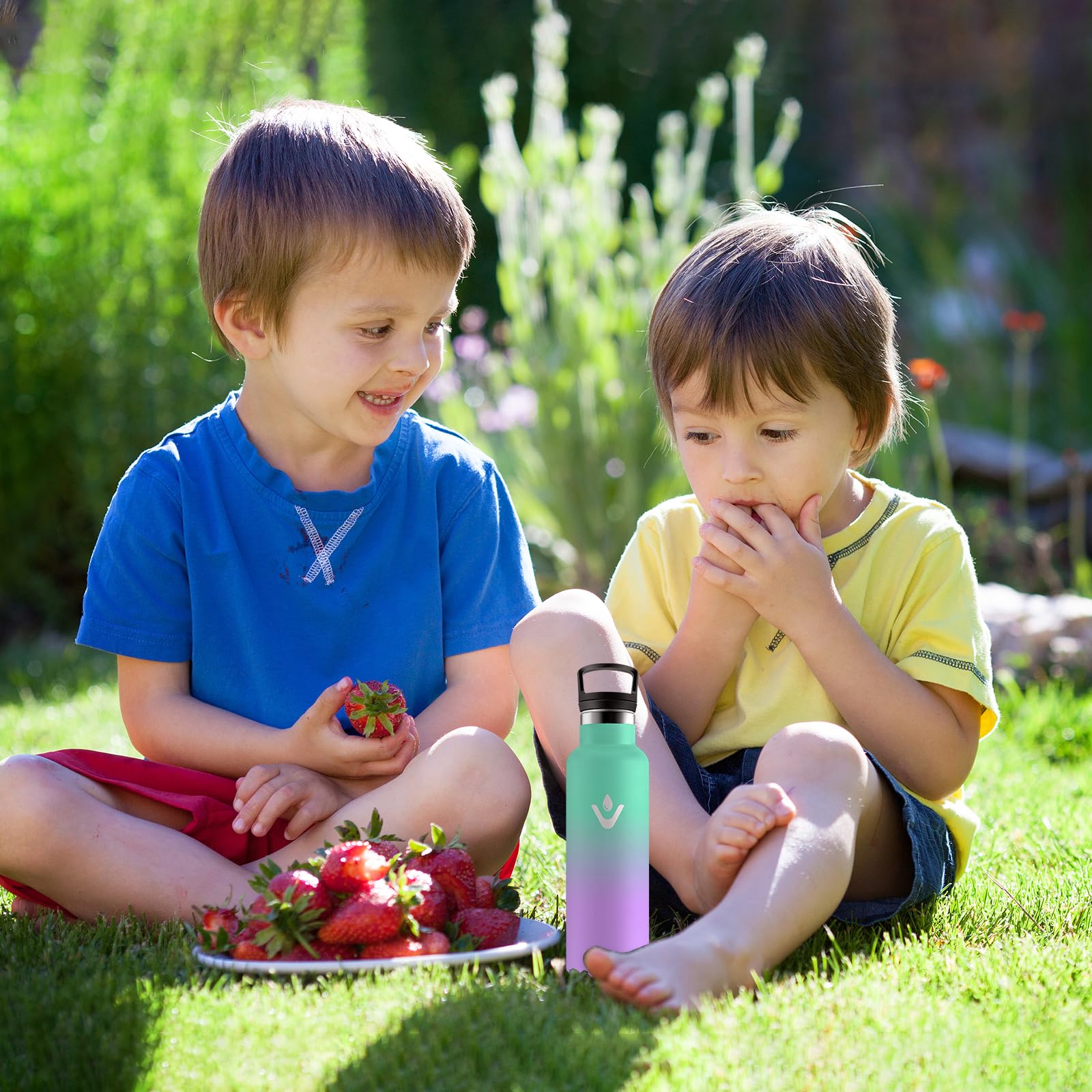 Bottiglia Termica 500ml, Borraccia Termica con Cannuccia, Riutilizzabile, senza BPA, a prova di perdite, per Campeggio, Viaggio