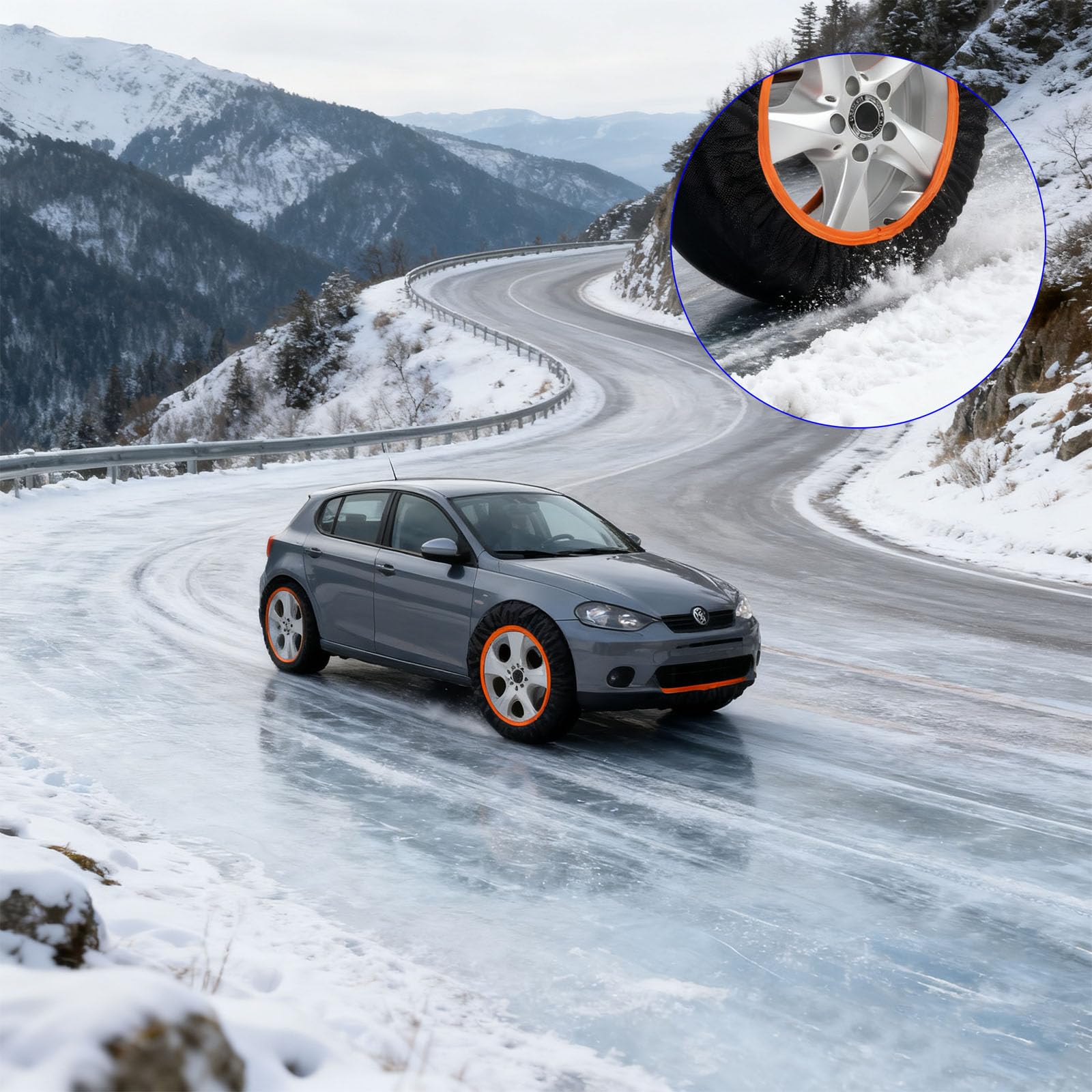 2 szt. samochodowych skarpet śniegowych łańcuchy materiałowe zapewniające stabilność w niskich temperaturach opony samochodowe SUV-y i ciężarówki antypoślizgowe